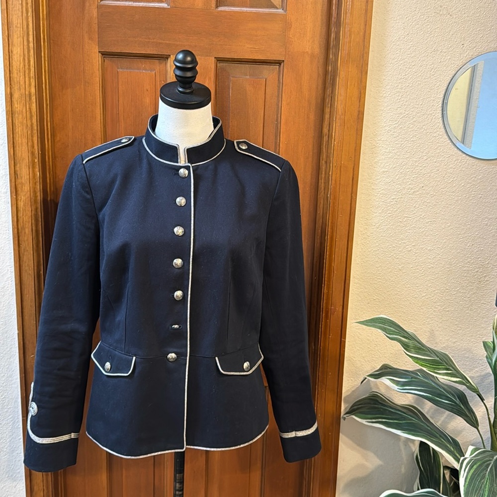 Lauren Ralph Lauren Dark Blue Blazer with Metallic Trim